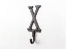 Cast Iron Letter X Alphabet Wall Hook 6"