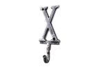 Cast Iron Letter X Alphabet Wall Hook 6"