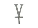 Cast Iron Letter V Alphabet Wall Hook 6"