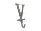 Cast Iron Letter V Alphabet Wall Hook 6"