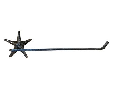 Cast Iron Starfish Wall Mounted Paper Towel Holder 18" (Finish: Rustic Silver)
