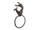 Cast Iron Decorative Arching Mermaid Towel Holder 9"