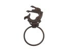 Cast Iron Decorative Arching Mermaid Towel Holder 9"