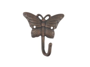 Cast Iron Butterfly Hook 6" (Finish: Rustic Copper)