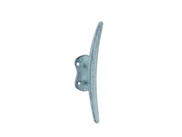 Cast Iron Cleat Wall Hook 6" (Finish: Rustic Light Blue)