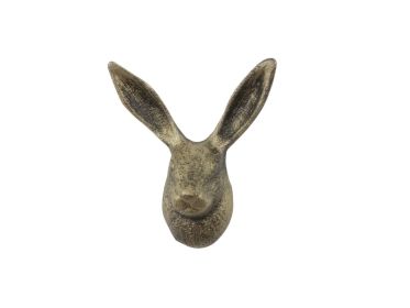 Cast Iron Decorative Rabbit Hook 5" (Finish: Rustic Gold)