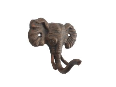 Cast Iron Elephant Hook 5" (Finish: Rustic Copper)