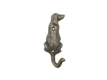 Cast Iron Dog Hook 6" (Finish: Rustic Gold)