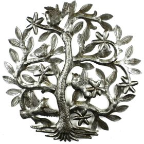 14 Inch Tree of Life Metal Wall Art - Croix des Bouquets (style: Birds)