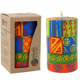 Single Boxed Hand-Painted Pillar Candle - Nobunto (Color: Shahida)