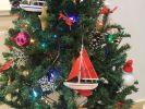 Wooden Sailboat Model Christmas Tree Ornament