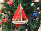 Wooden Sailboat Model Christmas Tree Ornament