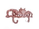 Cast Iron Decorative Crab Metal Wall Hooks 10.5"