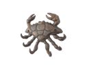 Cast Iron Decorative Crab with Six Metal Wall Hooks 7"