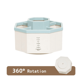360° Rotating Pen Holder Desk Accessories Large Capacity Pencil Storage Box Desktop Organizer School Office Stationery (Color: Blue)