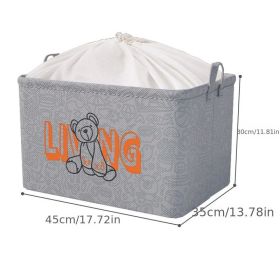 1pc Household Storage Box; Fabric Storage; Clothes Basket; Clothing Debris Box; Extra Large Wardrobe; Drawer Storage Box (Color: Gray, size: 45*35*30)