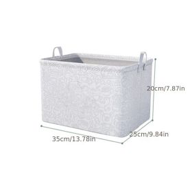 1pc Household Storage Box; Fabric Storage; Clothes Basket; Clothing Debris Box; Extra Large Wardrobe; Drawer Storage Box (Color: White, size: 35*25*20)