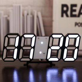 1pc 3D LED Digital Clock; Bedroom LED Clock For Home Decor (Color: Black/White)