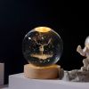 1pc Creative Crystal Ball Decoration; Desktop Night Light; Bedroom Night Light Valentine's Day Gifts Birthday Gifts - Reindeer