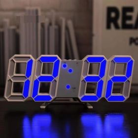 1pc 3D LED Digital Clock; Bedroom LED Clock For Home Decor (Color: White/Blue)