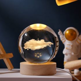 1pc Creative Crystal Ball Decoration; Desktop Night Light; Bedroom Night Light Valentine's Day Gifts Birthday Gifts - Clouds (Option: 6cm Clouds)