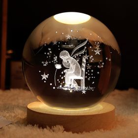 1pc Creative Crystal Ball Decoration; Desktop Night Light; Bedroom Night Light Valentine's Day Gifts Birthday Gifts - Prince Rose (Option: 6cm Prince Rose)