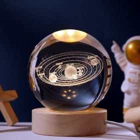 1pc Creative Crystal Ball Decoration; Desktop Night Light; Bedroom Night Light Valentine's Day Gifts Birthday Gifts - Solar System (Option: 6cm Solar System)