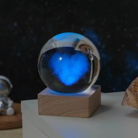 Cosmos Series Crystal Ball Night Lights; Milky Way; Moon; Desktop Bedroom Small Ornaments; Creative Valentine's Day Gifts Birthday Gifts (Option: 8cm Love Cloud)