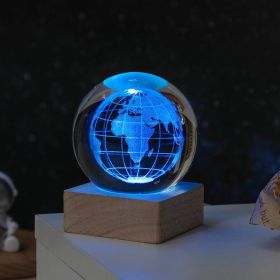 Cosmos Series Crystal Ball Night Lights; Milky Way; Moon; Desktop Bedroom Small Ornaments; Creative Valentine's Day Gifts Birthday Gifts (Option: 6cm Earth)