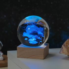 Cosmos Series Crystal Ball Night Lights; Milky Way; Moon; Desktop Bedroom Small Ornaments; Creative Valentine's Day Gifts Birthday Gifts (Option: 6cm Cloud Cover)
