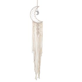 1pc Black Moon Decor Dream Catcher; Hanging Dream Catcher; Wall Decor Valentine's Day Gifts Birthday Gifts (Color: Beige)