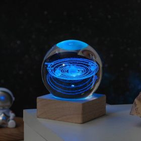 Cosmos Series Crystal Ball Night Lights; Milky Way; Moon; Desktop Bedroom Small Ornaments; Creative Valentine's Day Gifts Birthday Gifts (Option: 8cm Solar System)