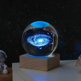 Cosmos Series Crystal Ball Night Lights; Milky Way; Moon; Desktop Bedroom Small Ornaments; Creative Valentine's Day Gifts Birthday Gifts (Option: 6cm Milky Way)