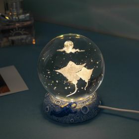 Stars And Seas; Ocean Series Crystal Ball Ornaments; Night Lights; Bedroom Desktop Decorations; Creative Birthday Gifts (Option: Stingray)