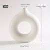 White Ceramic Vase White Vases For Decor; Modern Home Decor Vase; Boho Vases For Decor; Circle Vase; Round Vase; Donut Vase; Decorative Vase