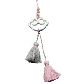 Chinese Style Clouds With Tassels Car Interior Hanging Ornaments For Wishful Blessing (Color: Grey/Pink)