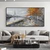 Hand Painted Oil Painting Paris Painting on Canvas Original Art Eiffel Tower Painting Large Wall Art Abstract Art Landscape Cityscape Painting Living