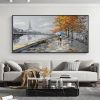 Hand Painted Oil Painting Paris Painting on Canvas Original Art Eiffel Tower Painting Large Wall Art Abstract Art Landscape Cityscape Painting Living