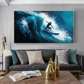 Hand Painted Oil Painting Large Original Surf Sports Oil Painting On Canvas Abstract Seascape Canvas Wall Art Custom Painting Ocean Art Living Room Su (style: 01, size: 150x220cm)
