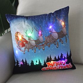 Enchanting Festive LED Christmas Santa Pillow Cushion Cover - Battery Powered (Option: C)