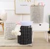 Large Capacity Waterproof Foldable Round Laundry Hamper Storage Basket