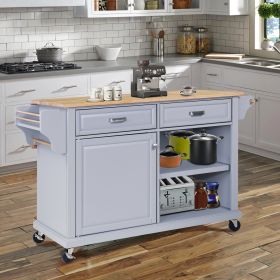 Cambridge Natural Wood Top Kitchen Island with Storage (Color: as Pic)