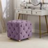 Modern Velvet Upholstered Ottoman, Exquisite Small End Table, Soft Foot Stool,Dressing Makeup Chair, Comfortable Seat for Living Room, Bedroom