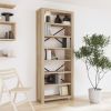Bookcase 31.5"W x11.8"D Solid Wood Acacia [6-Tier 66.9"H/7-Tier 78.7"H]
