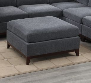 Modular Living Room Furniture Ottoman Chenille Fabric 1pc Cushion Ottoman Couch (Color: Ash)