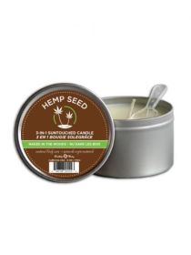 Hemp Seed 3 In 1 Suntouched Round Massage Oil Candle 6 Ounce in Tin (Scent: Naked in the Woods)