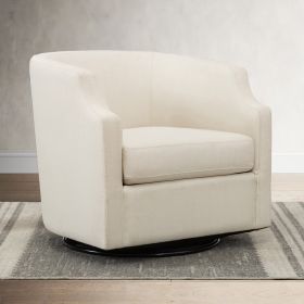 Isabelle Swivel Glider Barrel Chair (Color: Linen)