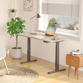 Height Adjustable Dual Motor Load Ergonomic Electric Standing Desk Frame With Memory Controller - Frame Only (Stages: 2, Color: Black)