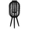 Freestanding Candle Lantern Holder Bamboo Black