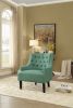 Modern Traditional Accent Chair Button Tufted Textured Fabric Upholstery Solid Wood 1pc Living Room Furniture - as Pic